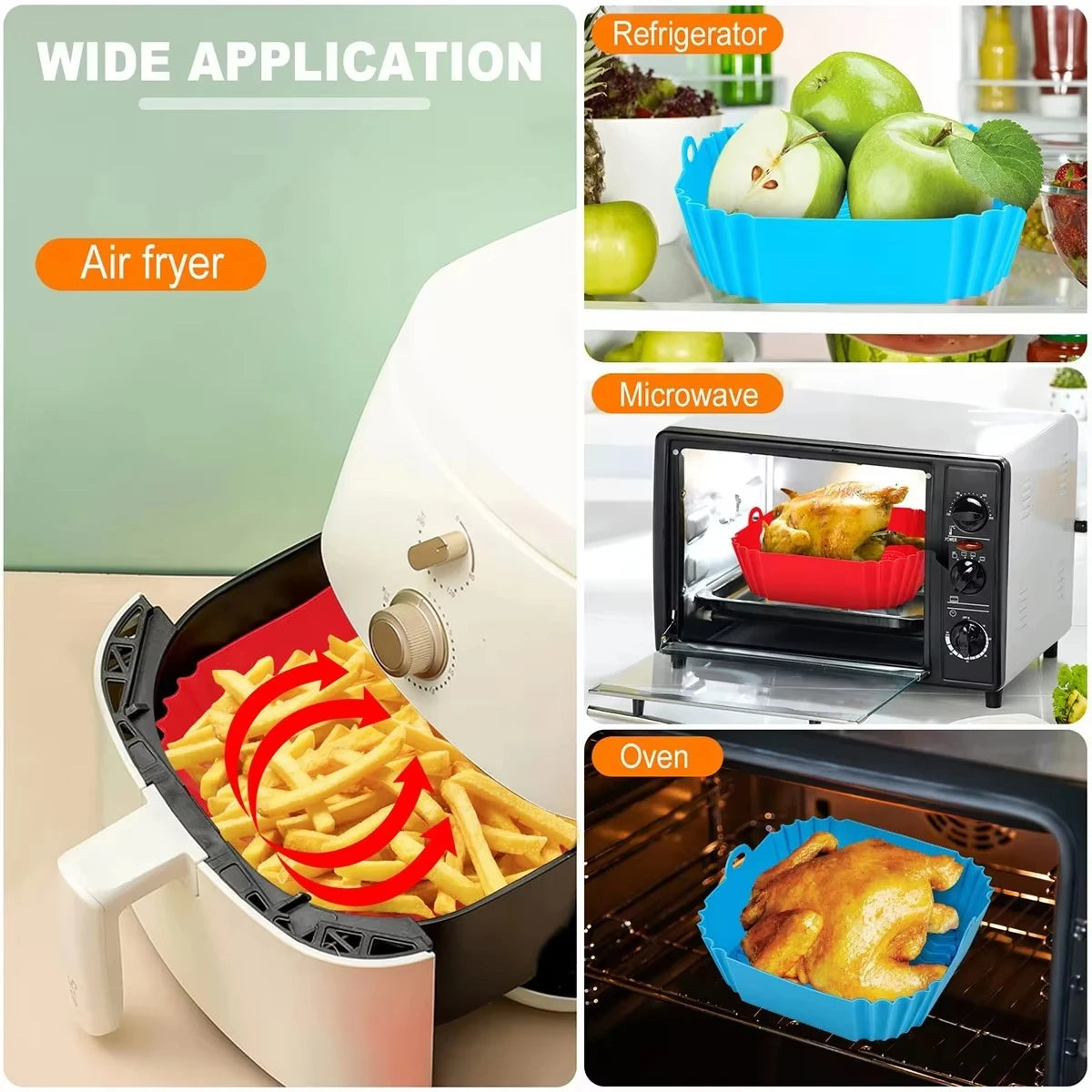 Reusable Silicone Air Fryer Liner — Non-Stick, Easy Clean, Food Safe