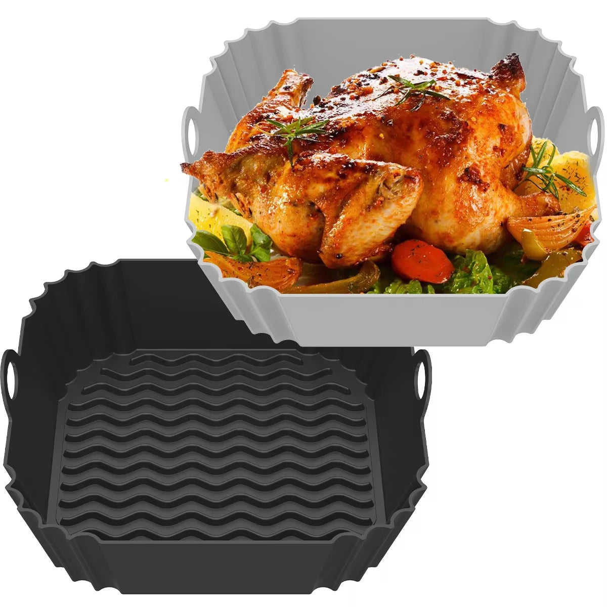 Reusable Silicone Air Fryer Liner — Non-Stick, Easy Clean, Food Safe
