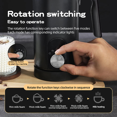 Electric Milk Frother & Foam Maker — Café-Quality Lattes & Cappuccinos at Home
