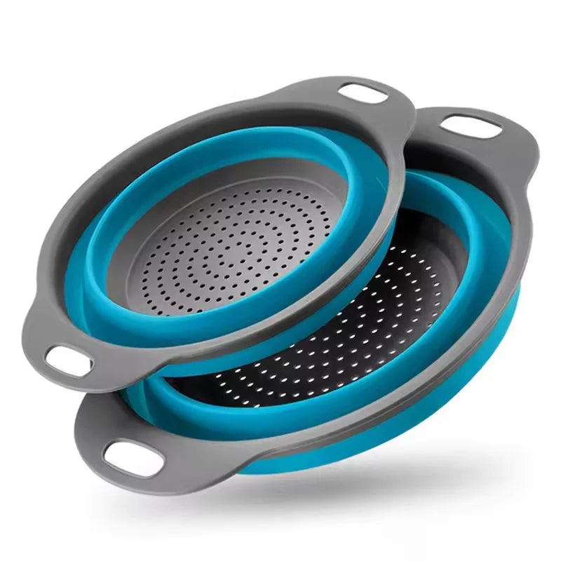 Collapsible Silicone Strainer Basket — Space-Saving Colander for Pasta, Vegetables & More