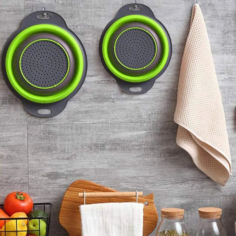 Collapsible Silicone Strainer Basket — Space-Saving Colander for Pasta, Vegetables & More