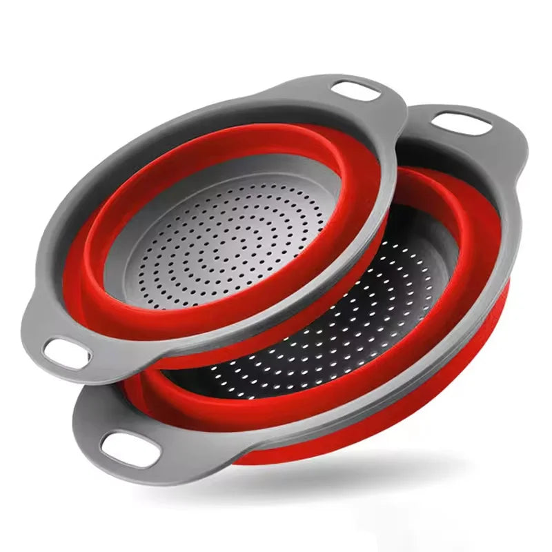 Collapsible Silicone Strainer Basket — Space-Saving Colander for Pasta, Vegetables & More