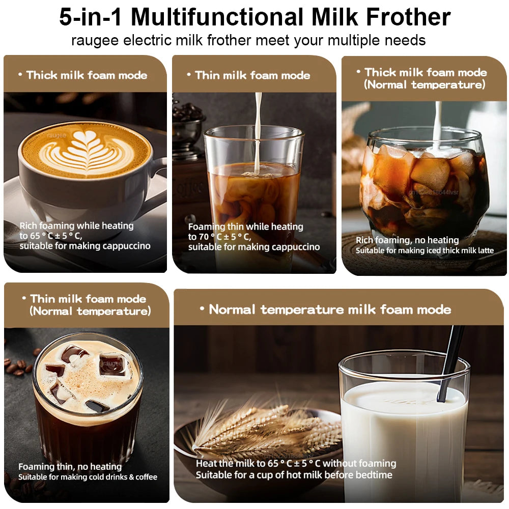 Electric Milk Frother & Foam Maker — Café-Quality Lattes & Cappuccinos at Home