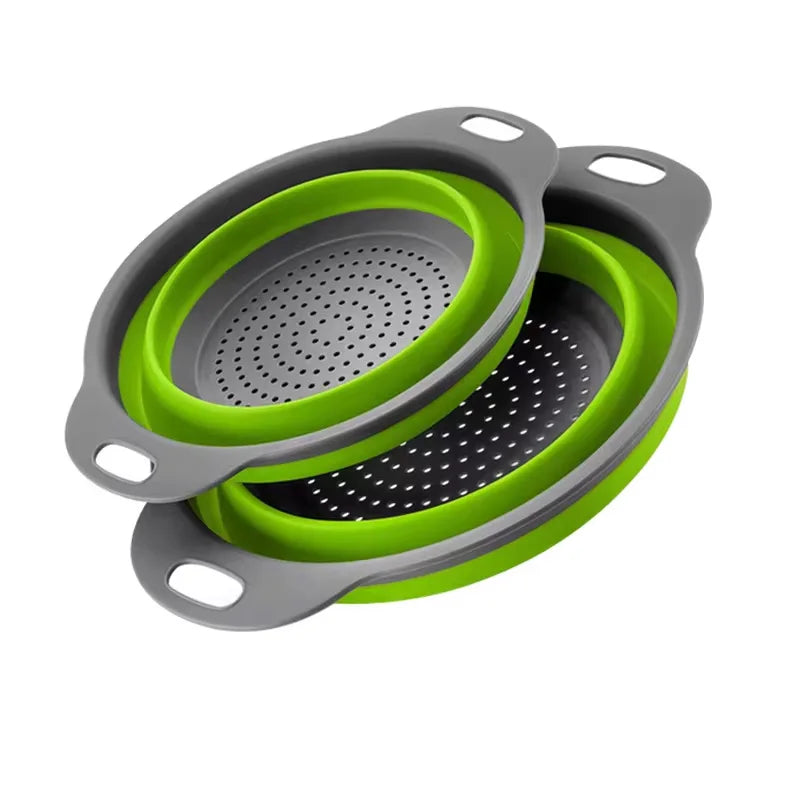Collapsible Silicone Strainer Basket — Space-Saving Colander for Pasta, Vegetables & More